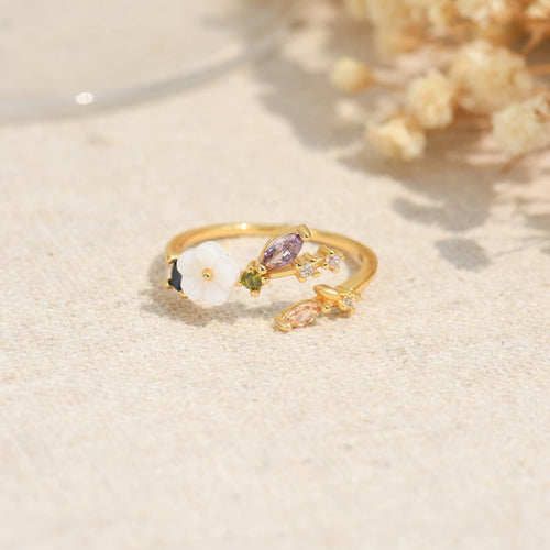 “A Link That Can Never Be Undone” Crystal White Blossom Ring